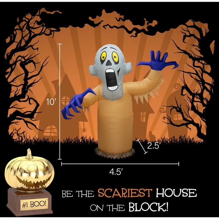 10' Inflatable Shaking Ghost with Flashing Lights