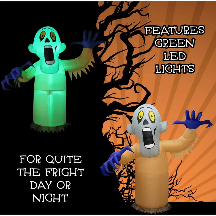 10' Inflatable Shaking Ghost with Flashing Lights