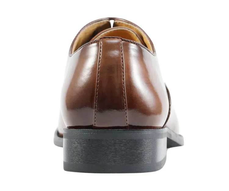 Amali Conrad Brown Oxfords Men’s Pu Leather Dress Shoes