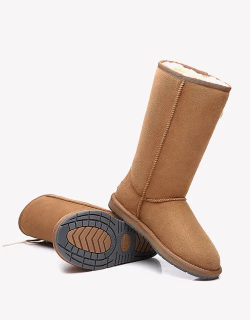 Australian Shepherd UGG Boots Australia Double Face Sheepskin Tall Side Lace Up Boots - 15983