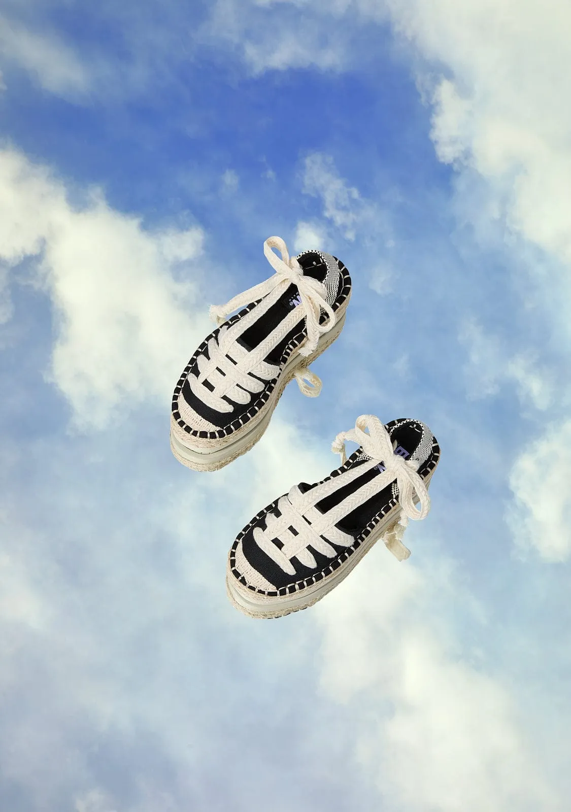 Black Straps Espadrilles B&W