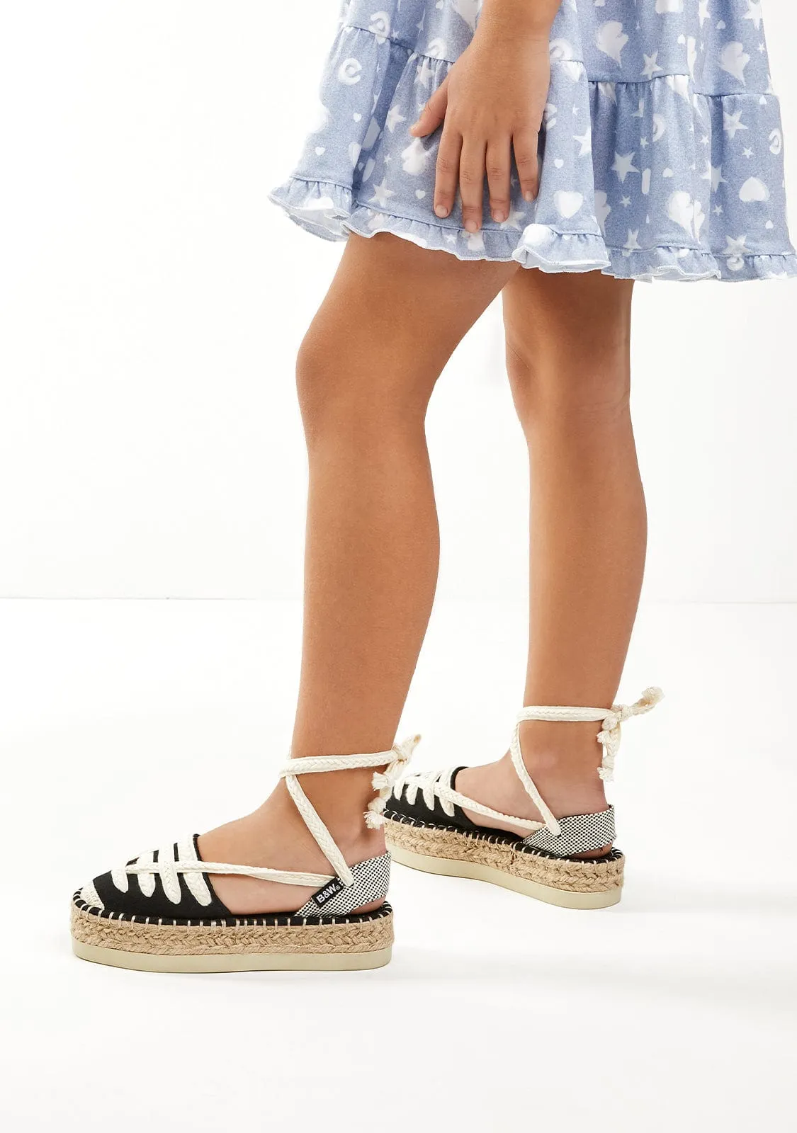 Black Straps Espadrilles B&W