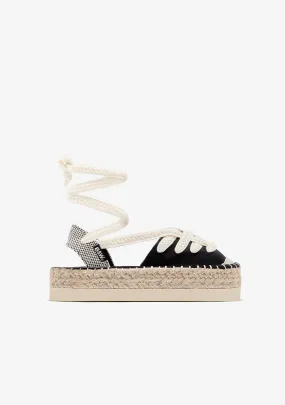 Black Straps Espadrilles B&W