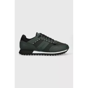 BOSS MIXED-MATERIAL TRAINERS WITH LOGO DETAILS