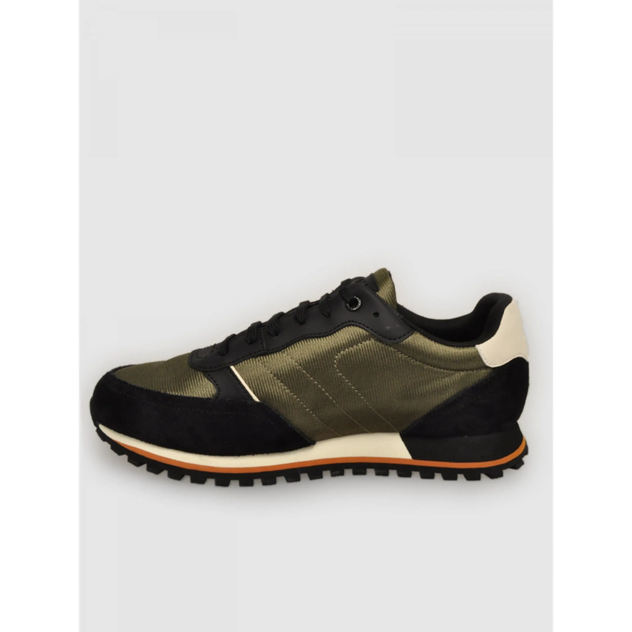 BOSS RUNNING-STYLE TRAINERS IN MIXED MATERIALS WITH RAISED LOGO