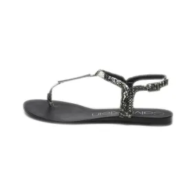 Calvin Klein Flat Sandals Leather Black Colour For Women