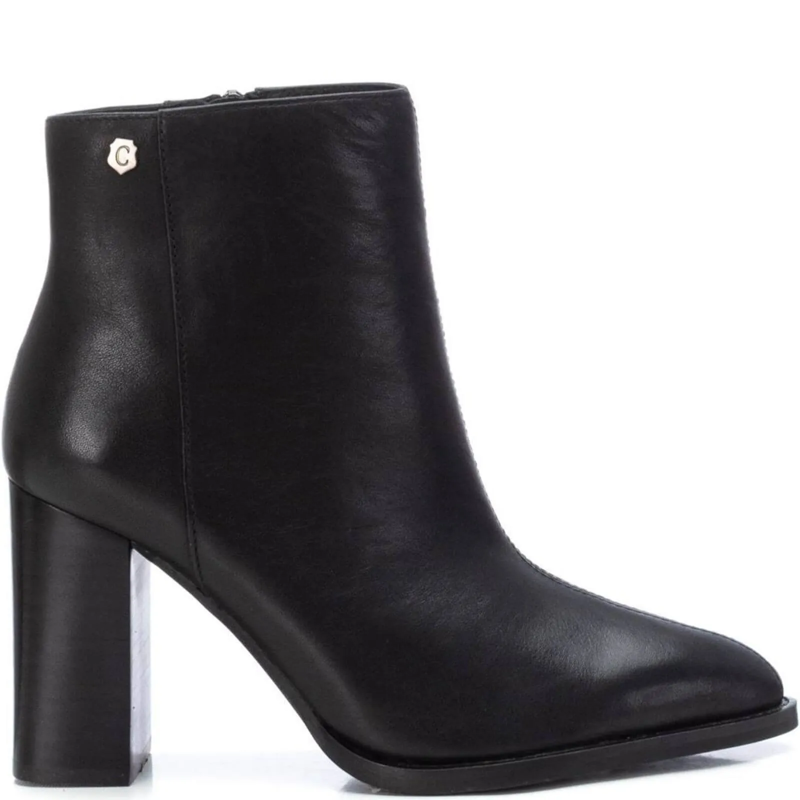 Carmela Black High Heeled Pointed Toe Boots