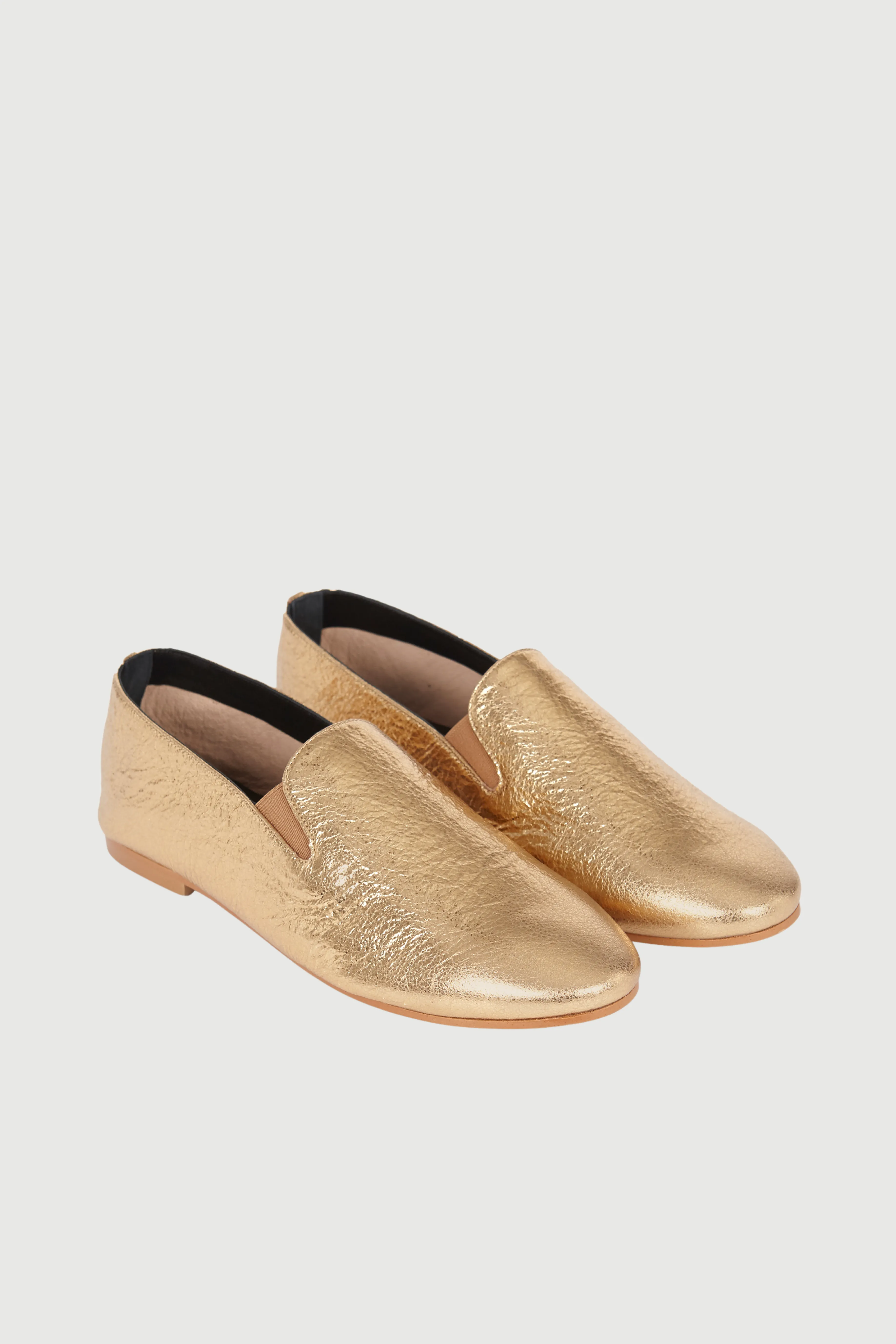 Cleo Loafers in Gold Leather