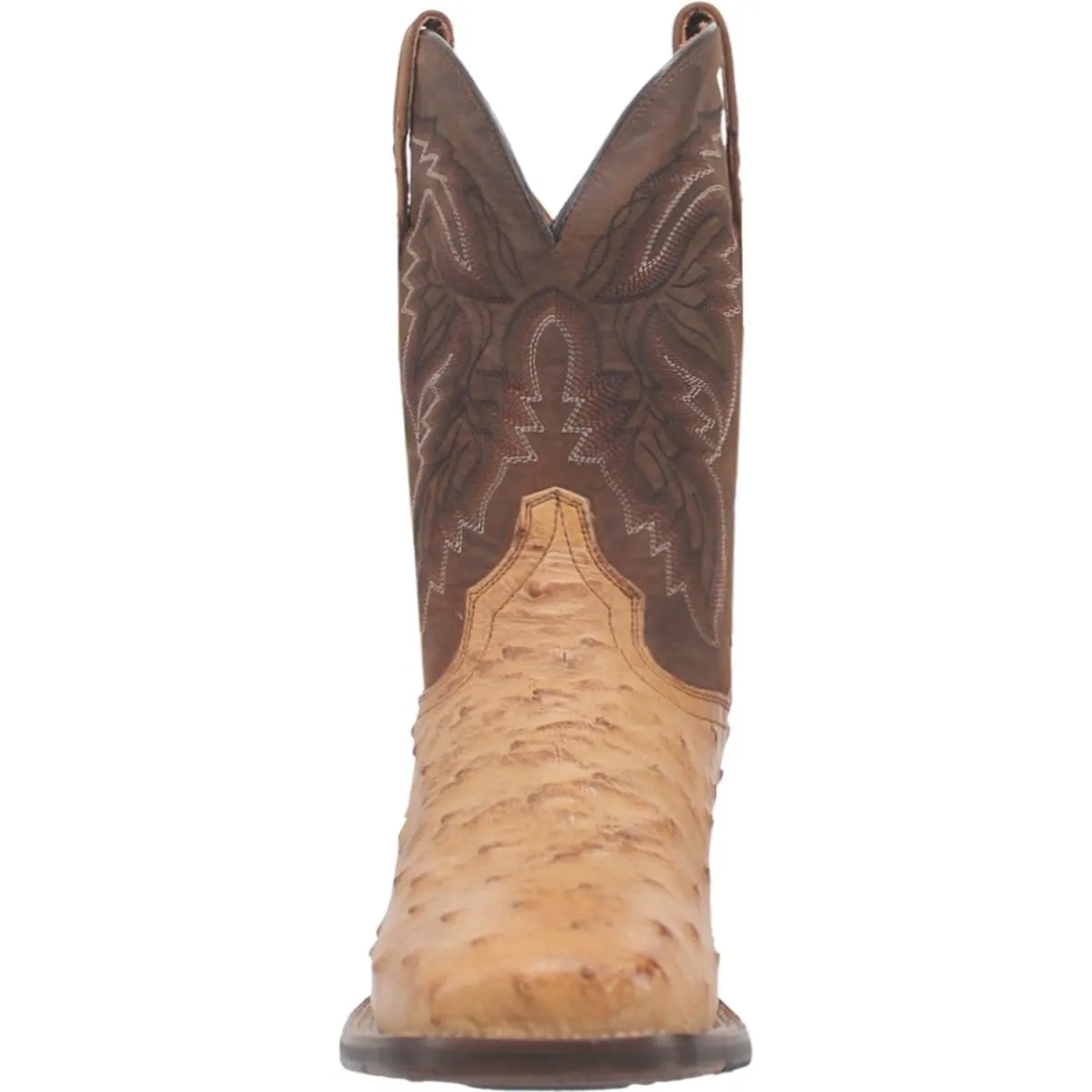 Dan Post Men's Alamosa Full Quill Ostrich Square Toe Boots - Sand