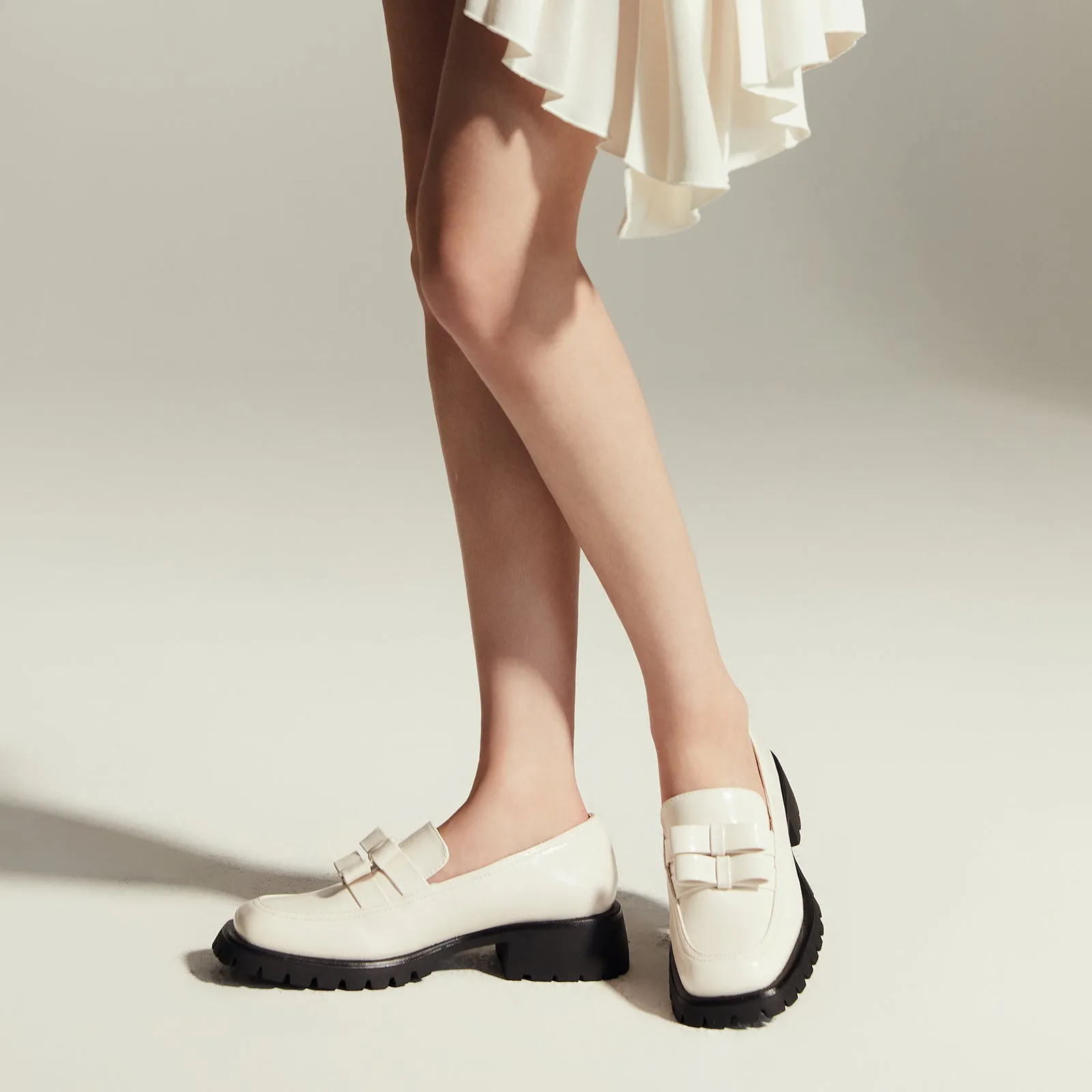 Double Bow Platform Loafers (Monica)
