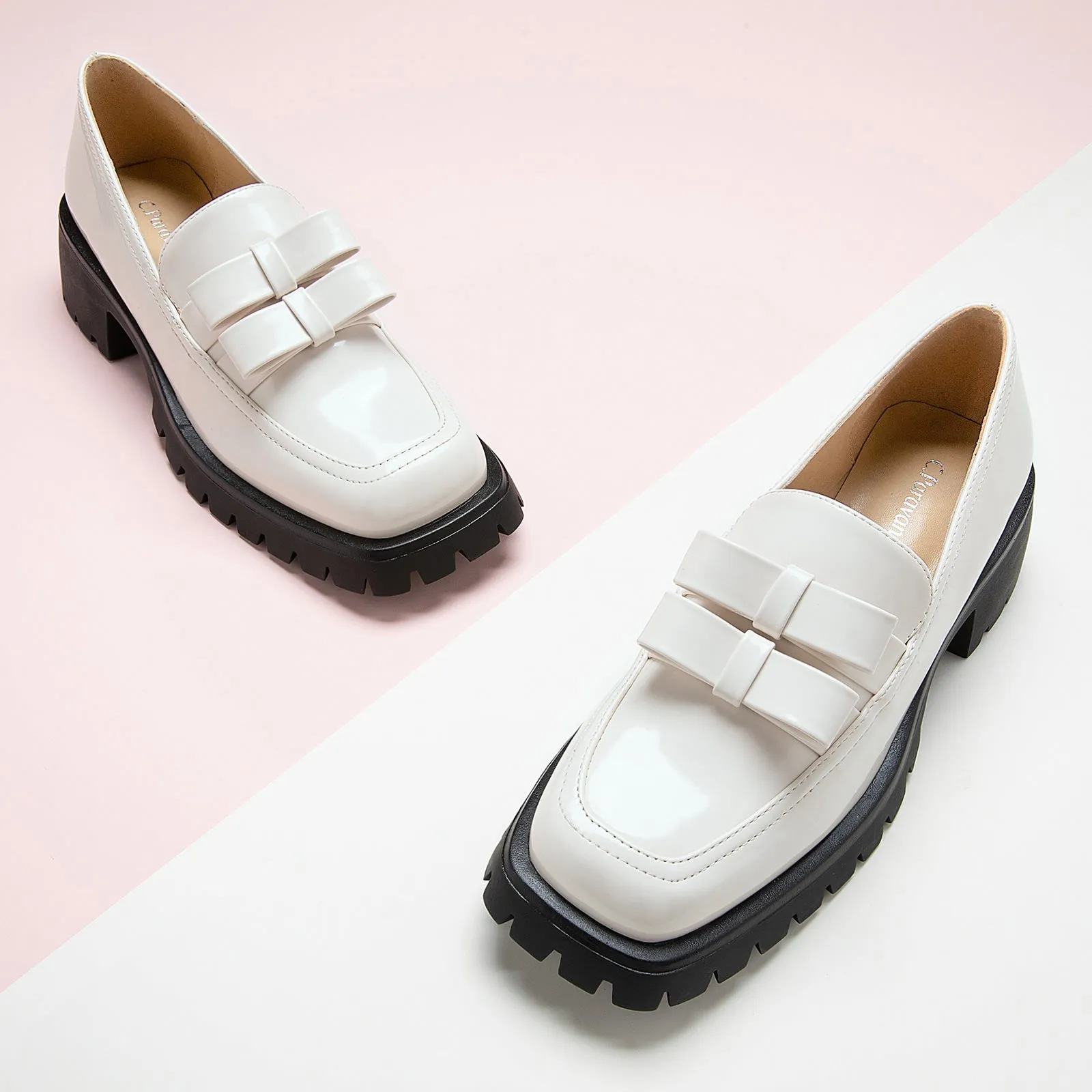 Double Bow Platform Loafers (Monica)