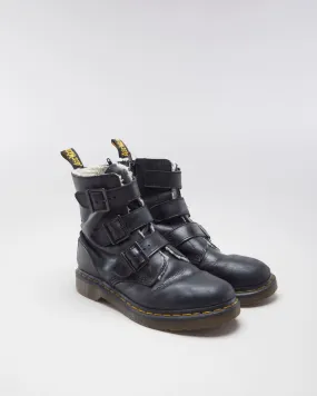 Dr Marten Women's Black Leather 3 Strap Shearling Lined Boots - EUR 38