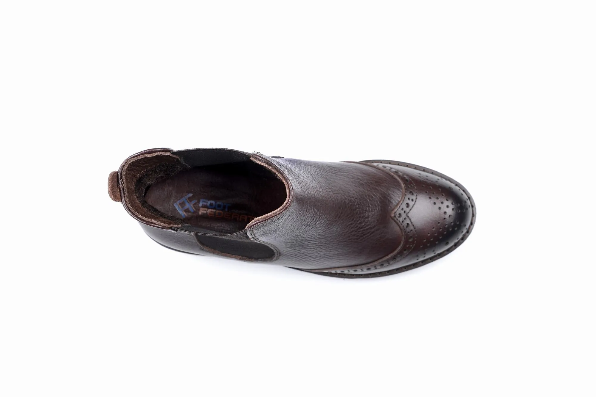 FOOT FEDERATION CHELSEA WINGTIP WOMEN'S BOOT BROWN