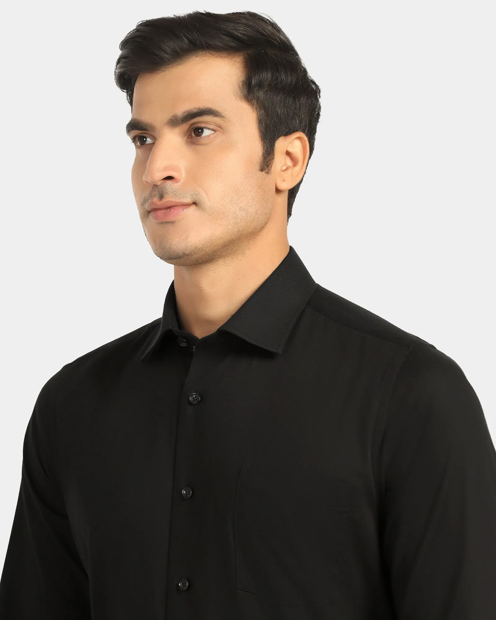 Formal Black Textured Shirt - Noir