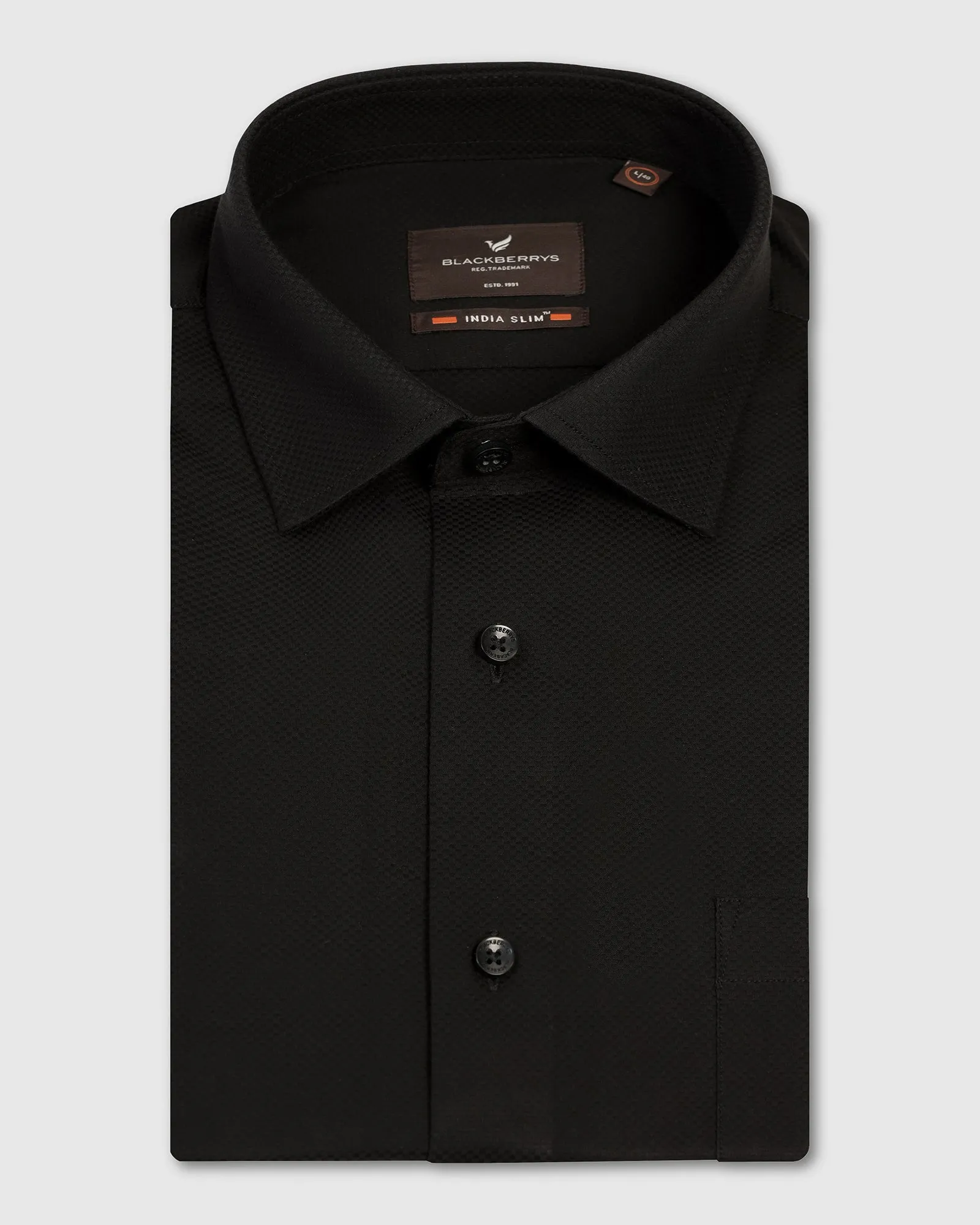 Formal Black Textured Shirt - Noir
