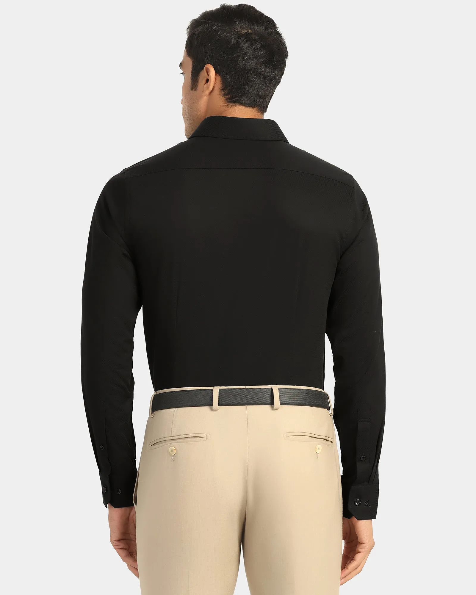 Formal Black Textured Shirt - Noir