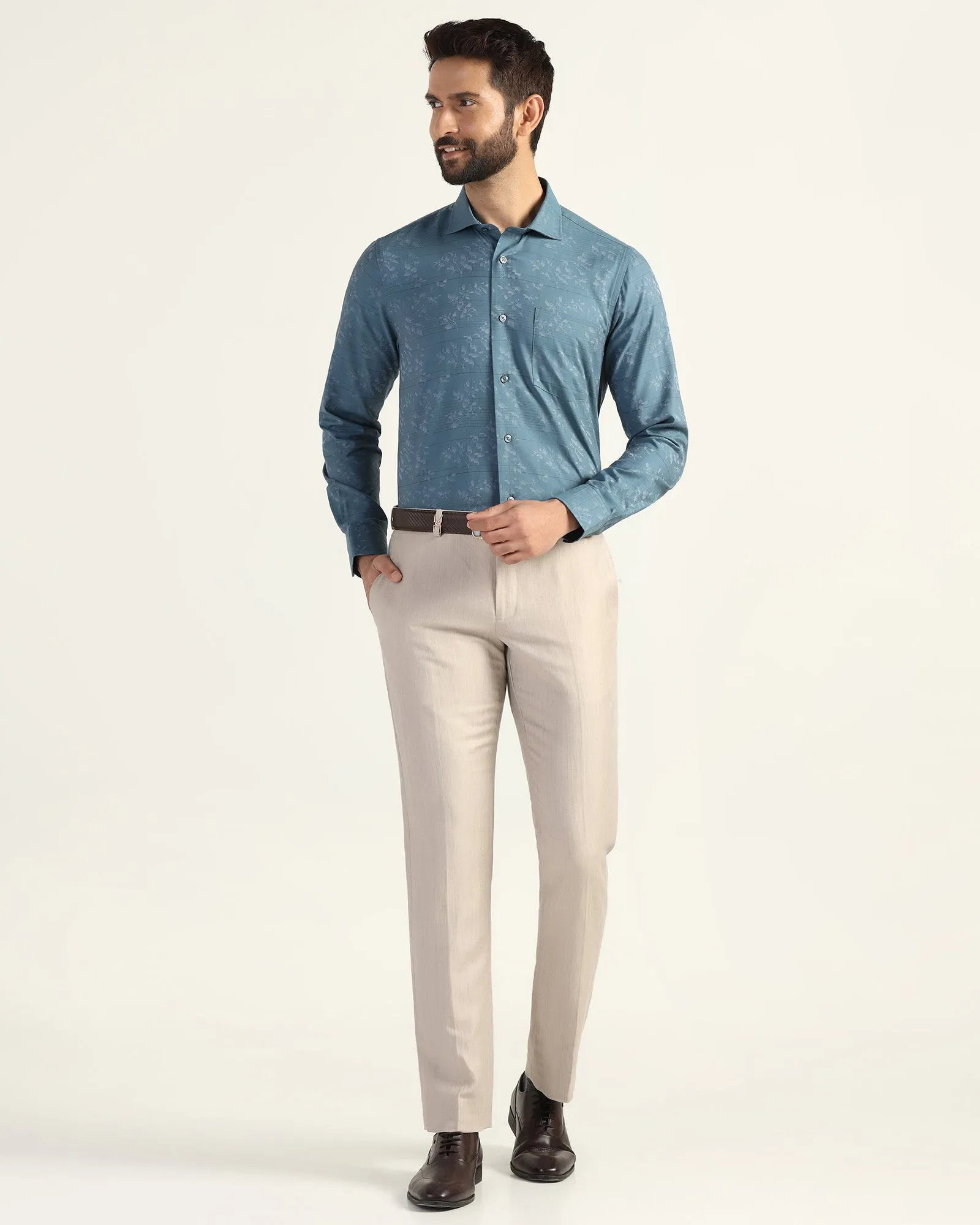 Formal Blue Jacquard Shirt - Switch