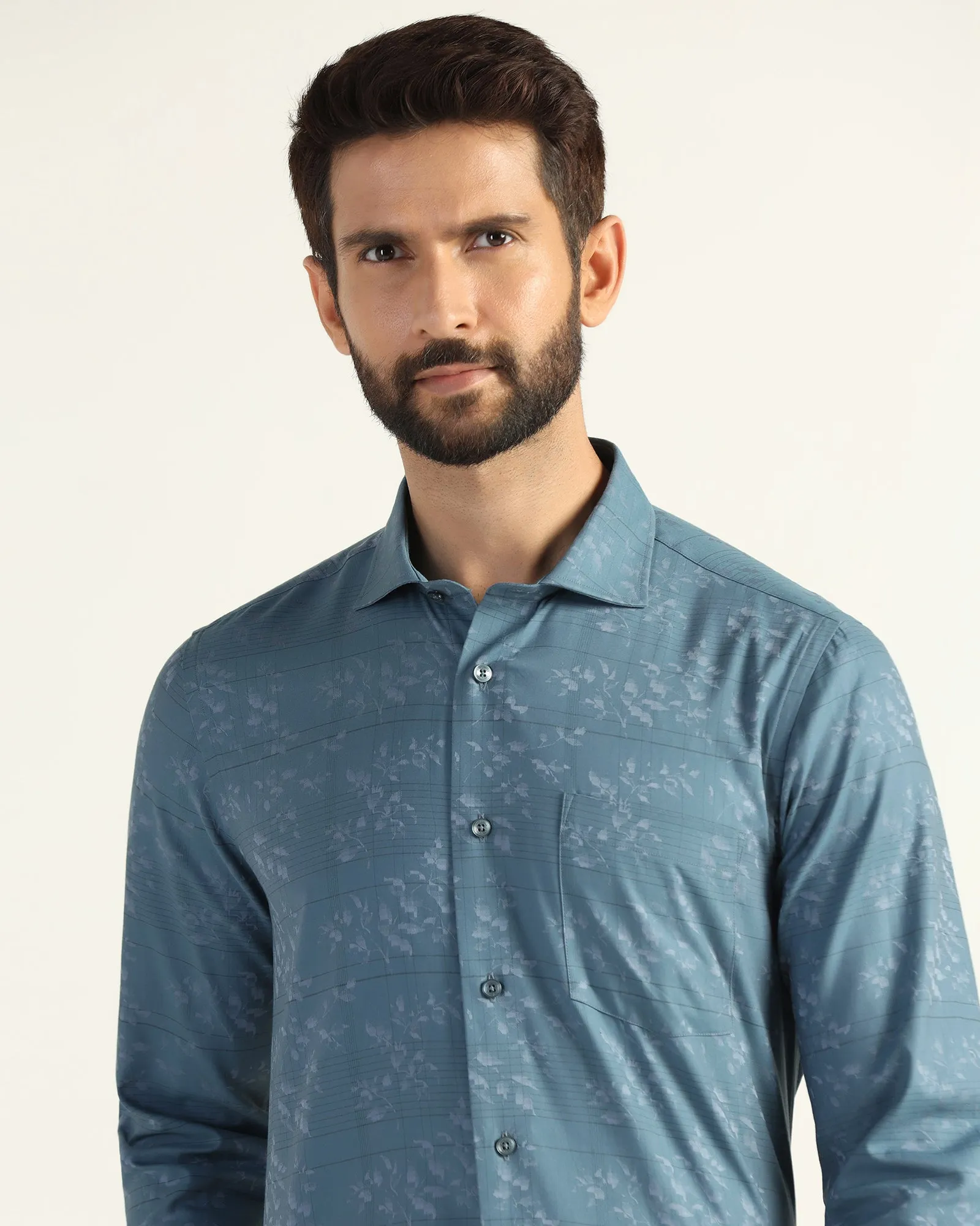 Formal Blue Jacquard Shirt - Switch