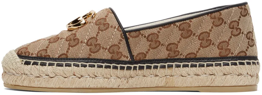 Gucci Beige Canvas GG Espadrilles