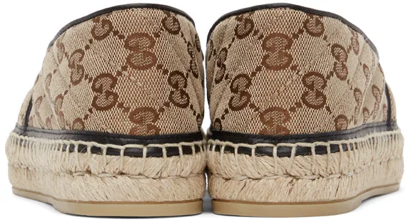 Gucci Beige Canvas GG Espadrilles