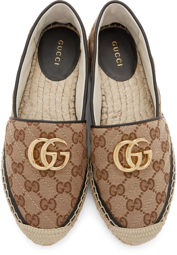 Gucci Beige Canvas GG Espadrilles