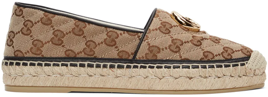 Gucci Beige Canvas GG Espadrilles
