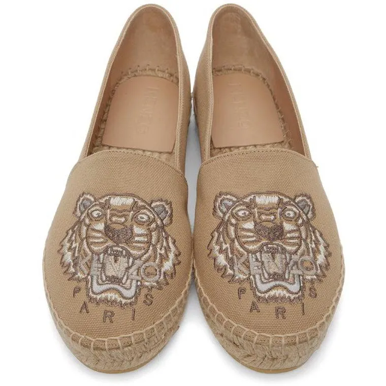 Kenzo Beige Classic Tiger Espadrilles
