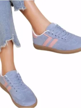Ladies Contrast Stripe Fashion Trainer