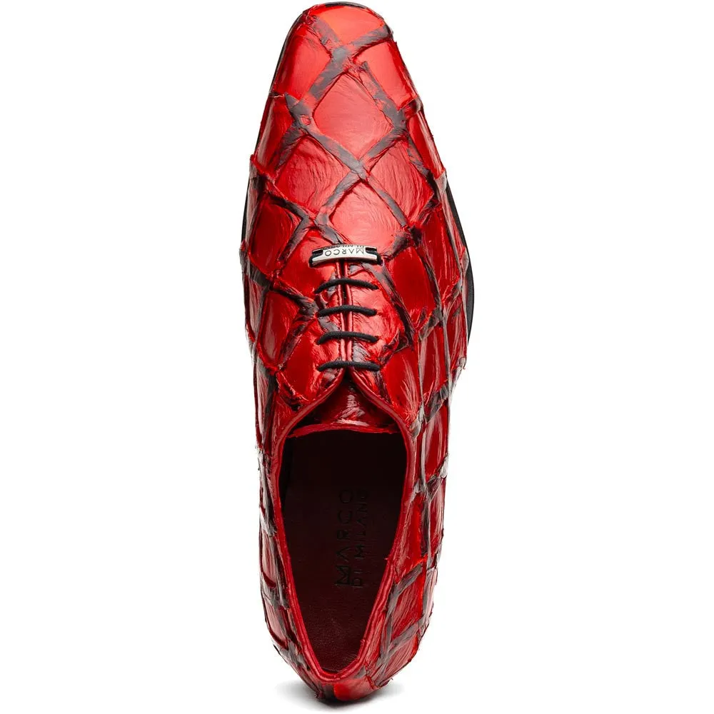 Marco Di Milano Olivieri Genuine Pirarucu Red Tassel Oxford Shoes