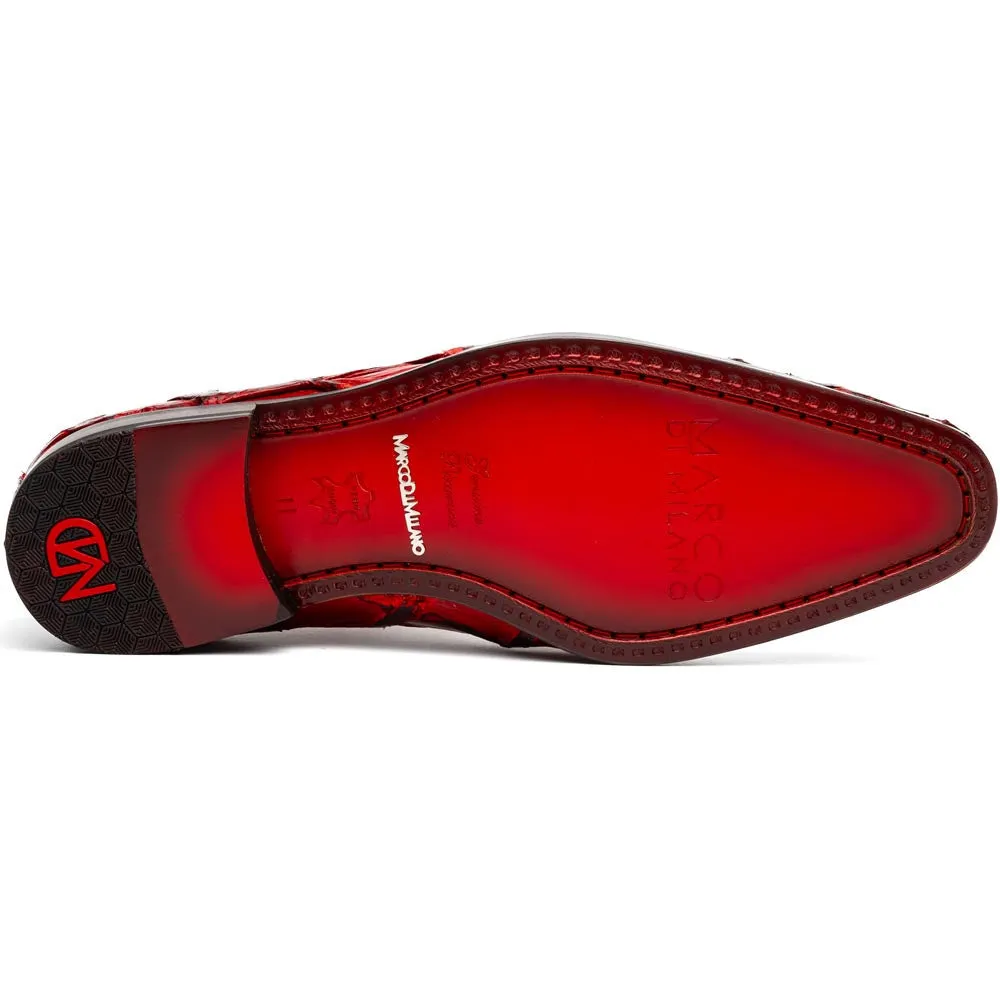 Marco Di Milano Olivieri Genuine Pirarucu Red Tassel Oxford Shoes