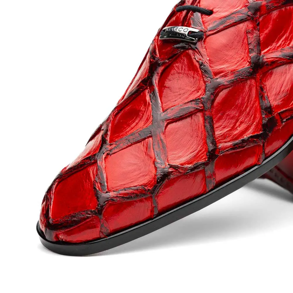 Marco Di Milano Olivieri Genuine Pirarucu Red Tassel Oxford Shoes
