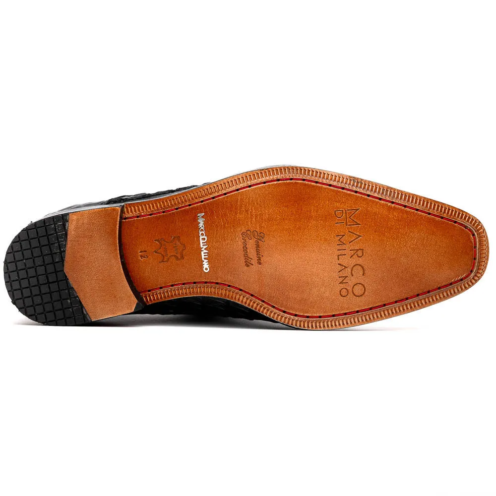 Marco Di Milano Rovigo Caiman Cognac Dress Monk Strap Shoes