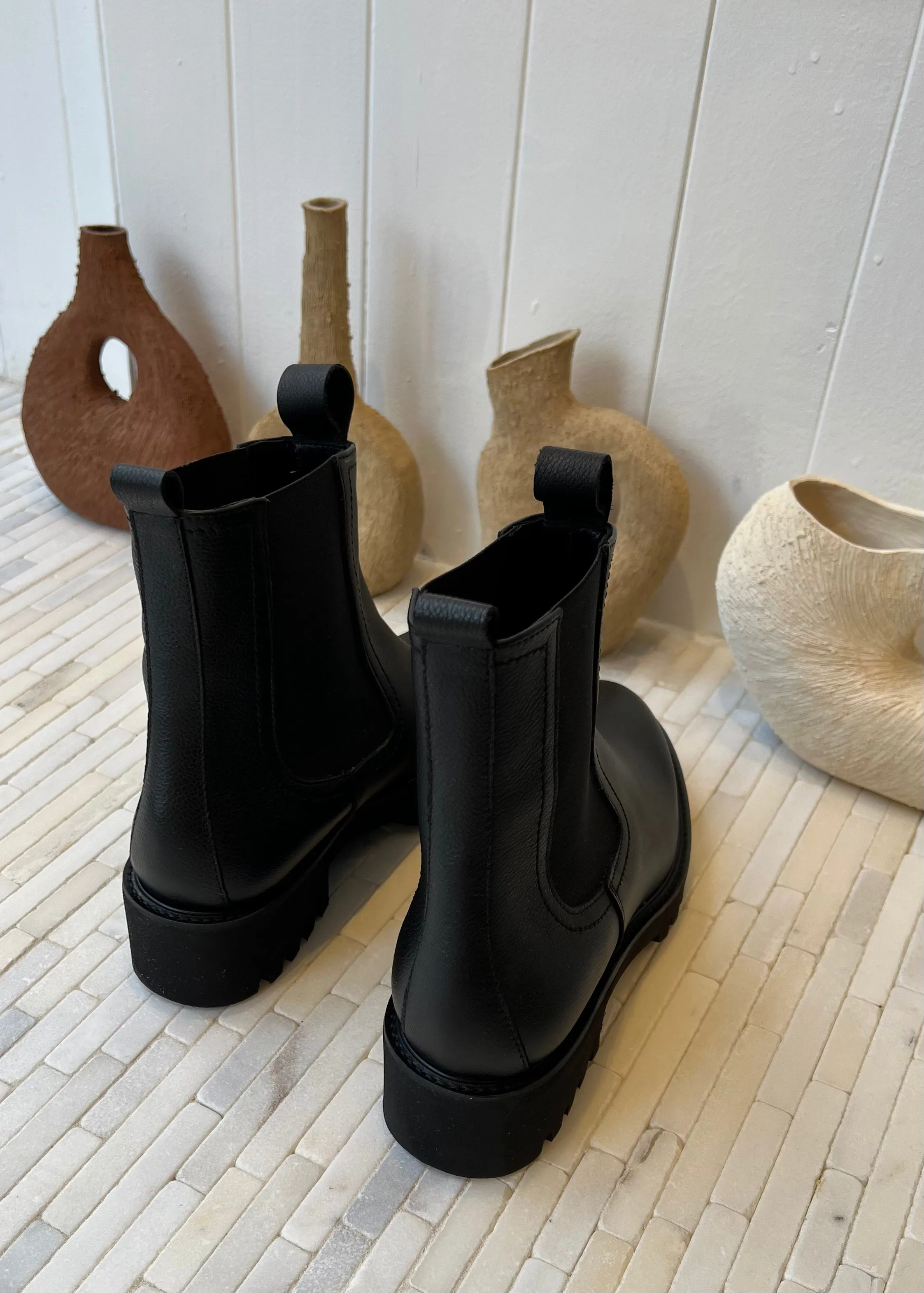 Marta Chelsea Boot in Black Leather