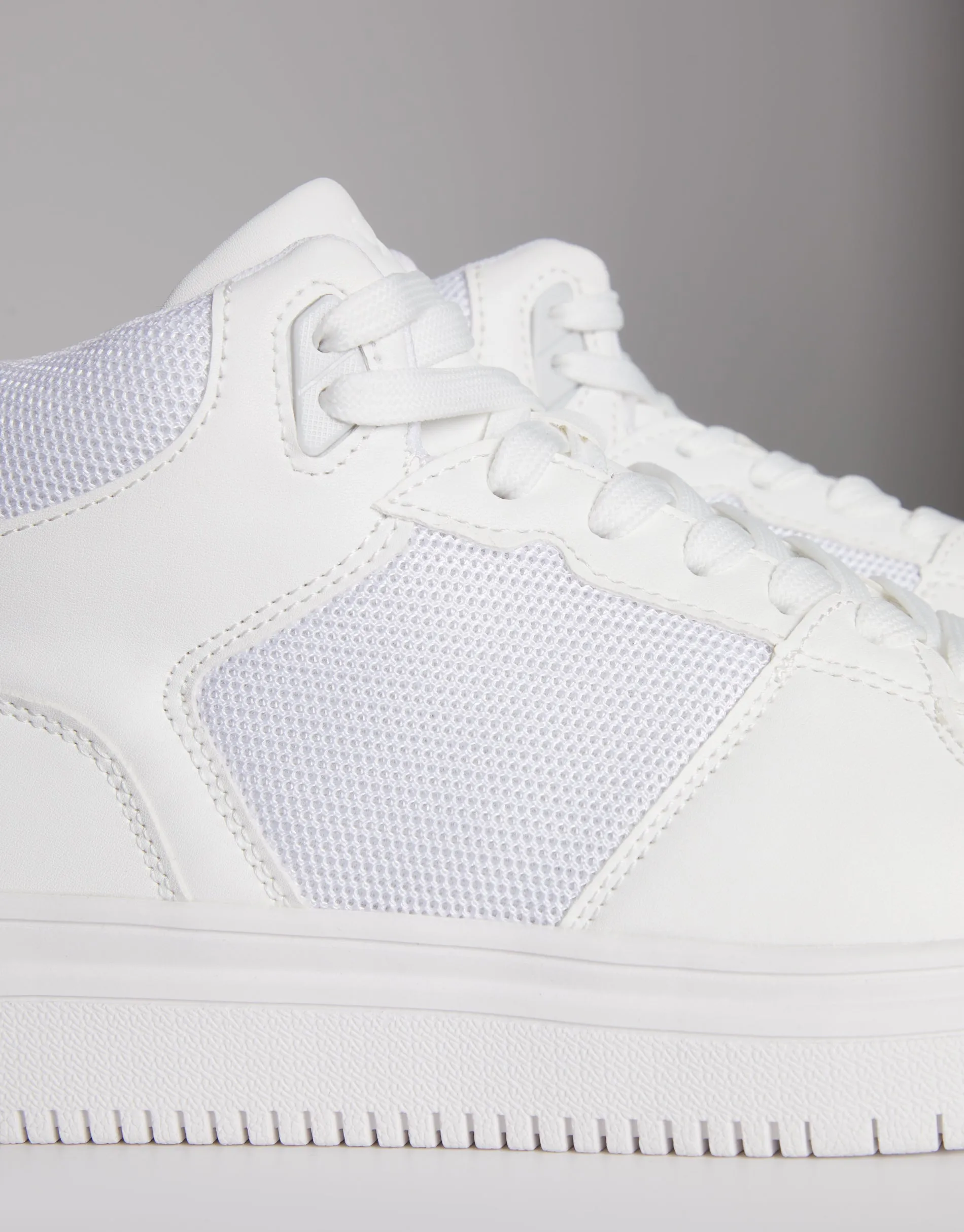 Men's White Sport Panel High Top Trainers