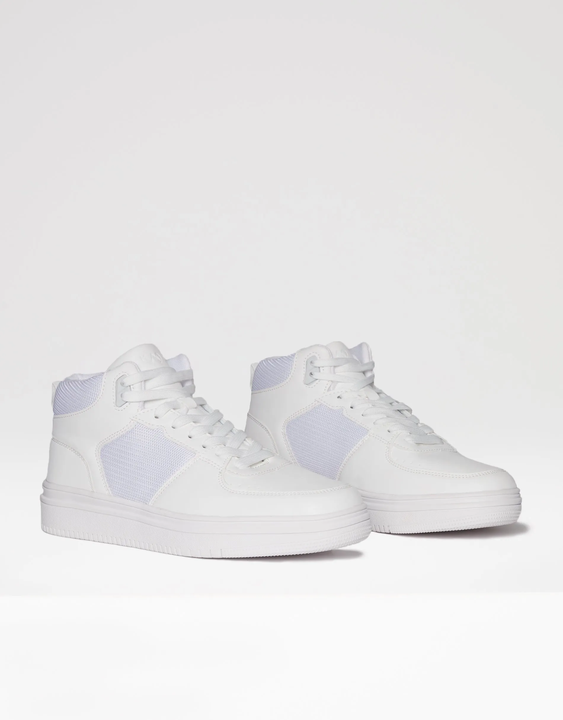 Men's White Sport Panel High Top Trainers