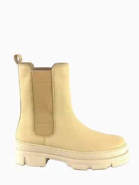 MISCHA | Leather Short Boot | Chunky Sole | Ecru