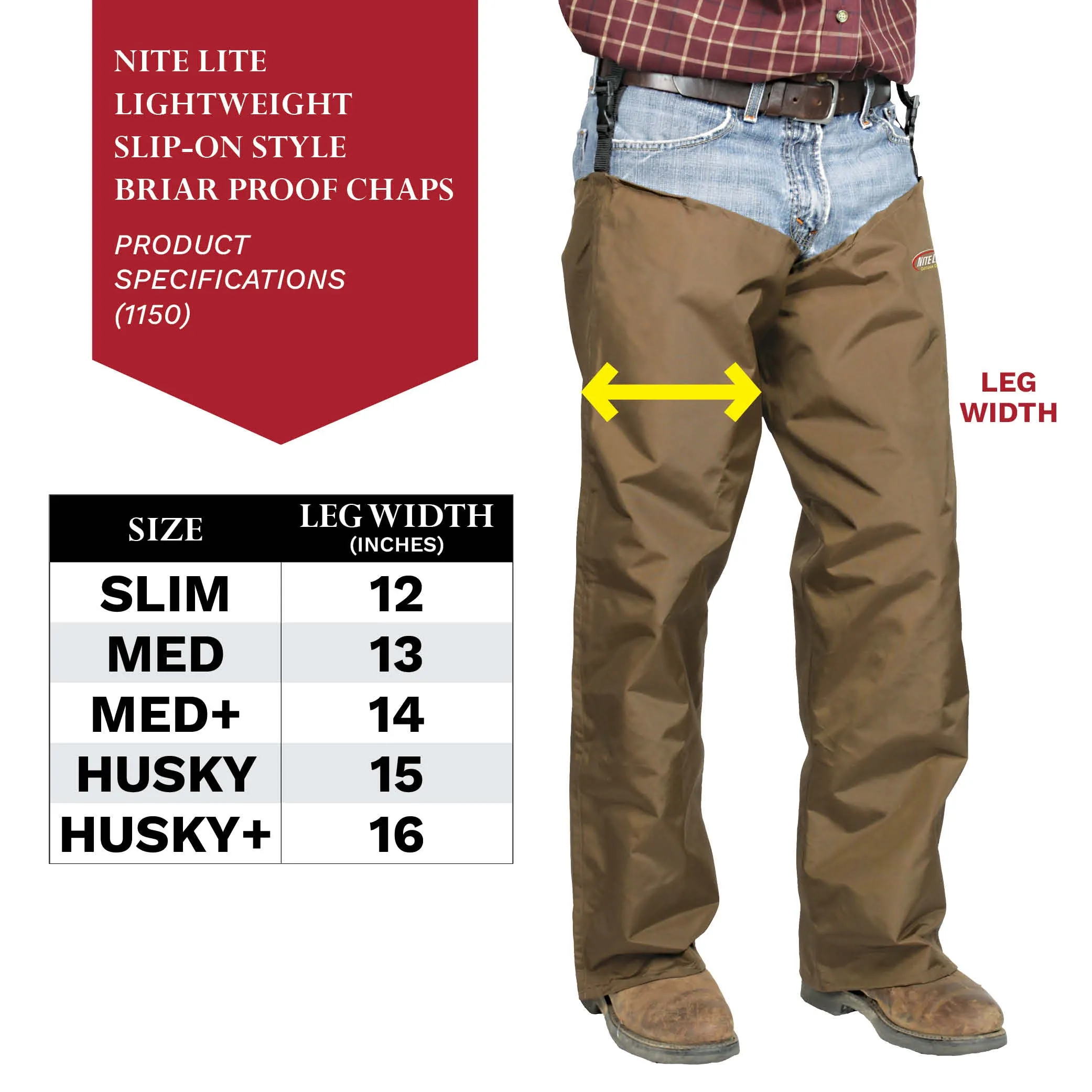 Nite Lite Lightweight Slip-On Briar Proof Chaps