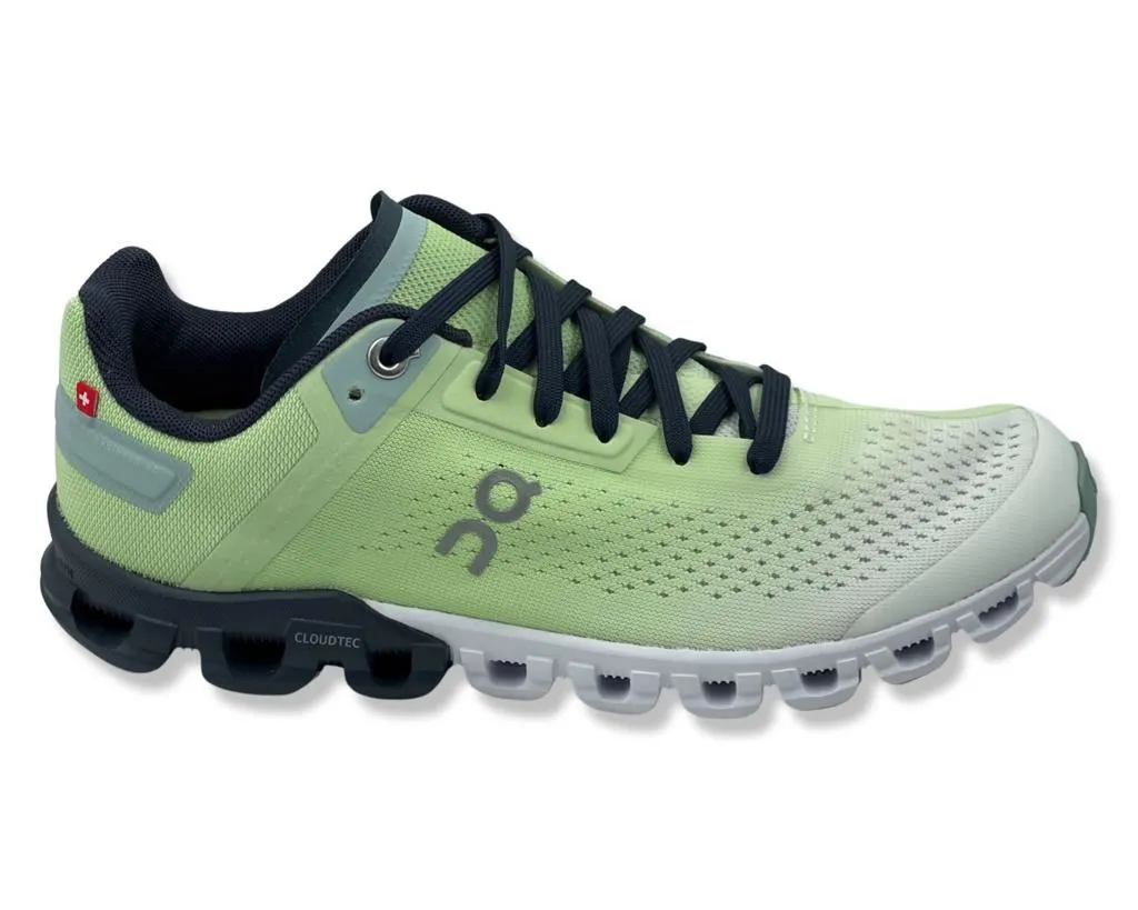 On Cloudflow Sneakers In Meadow Green & White For Men's