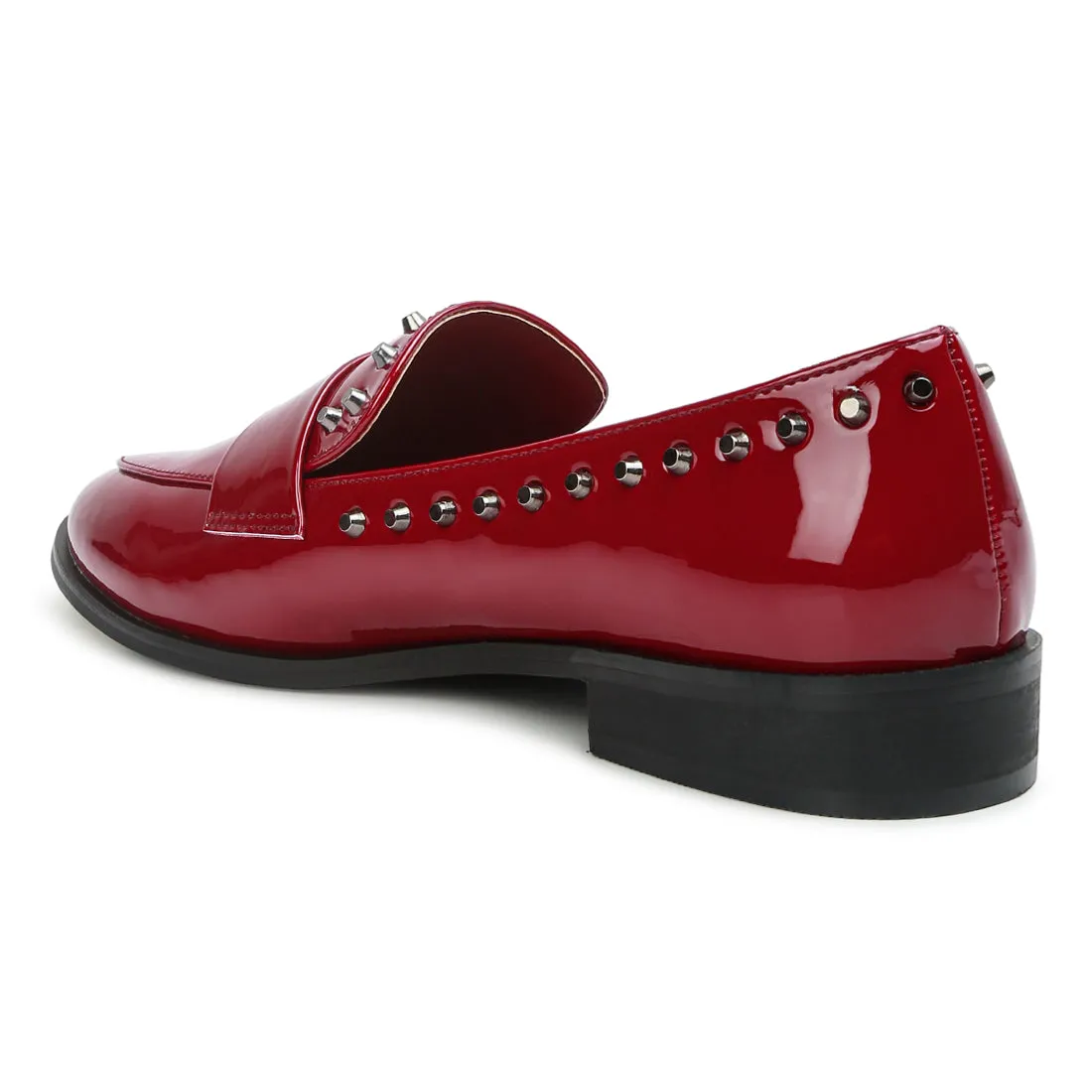Patent Stud Penny Loafers