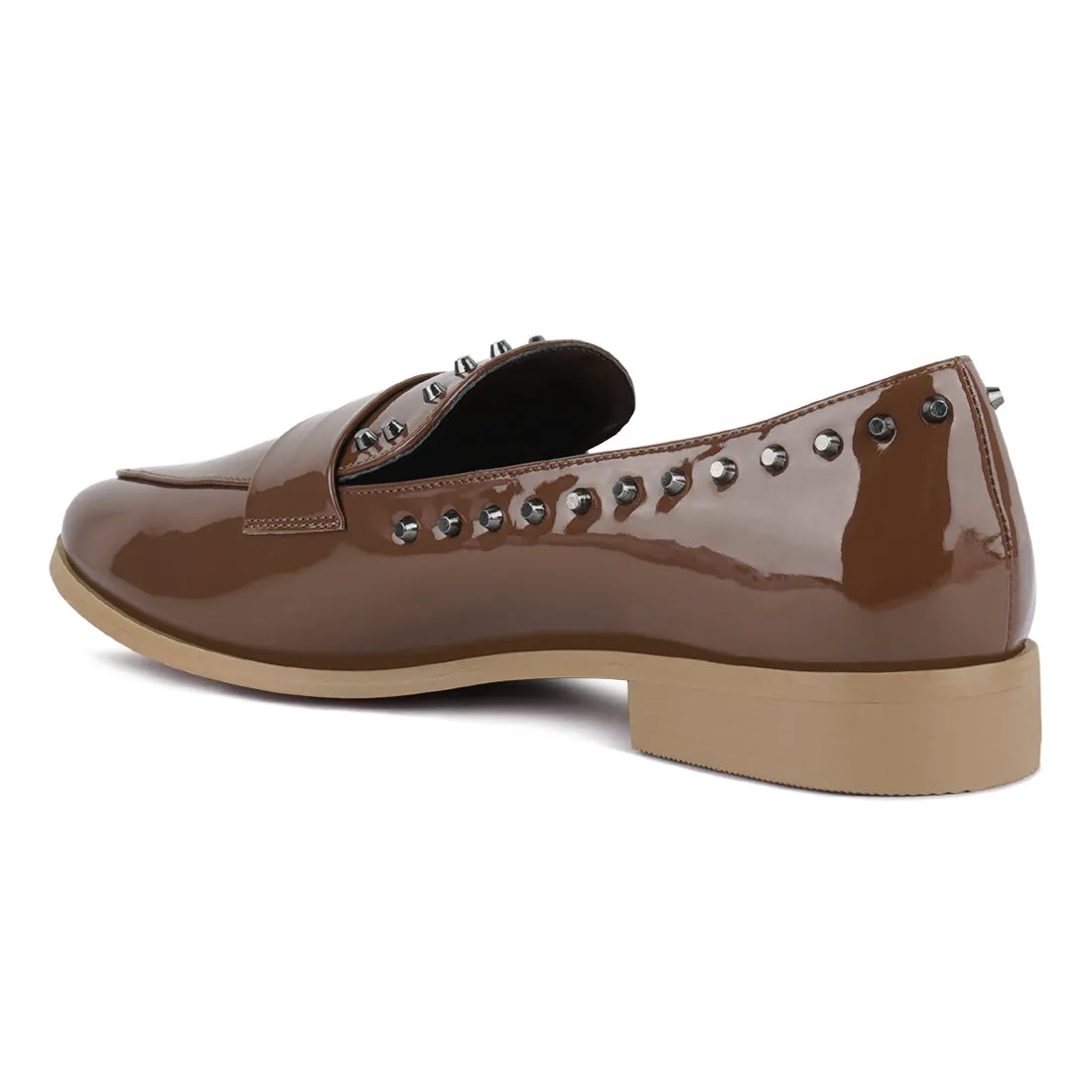 Patent Stud Penny Loafers