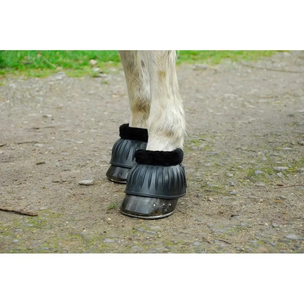 Rhinegold Fleece Trim Flexi Rubber Over Reach Boots