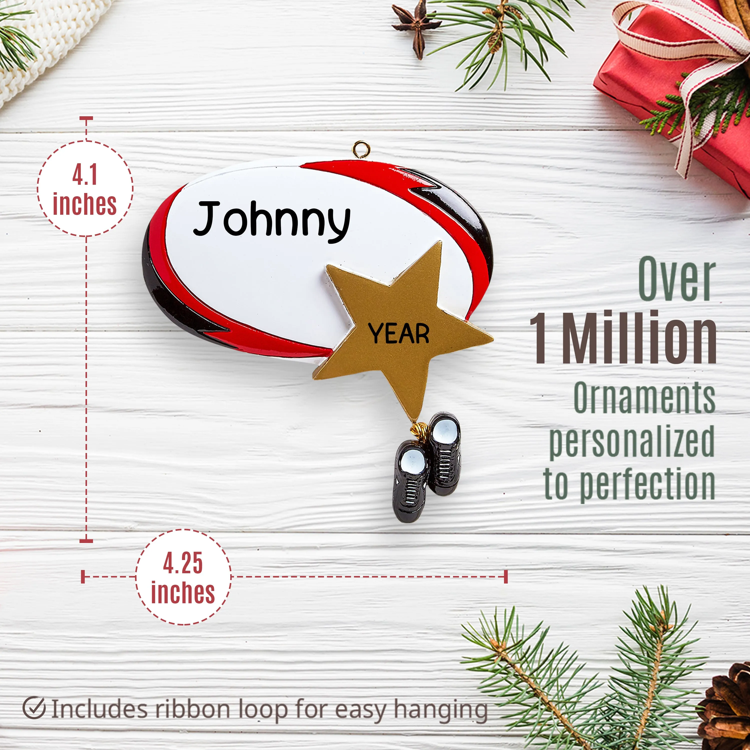 Rugby Personalized Ornament