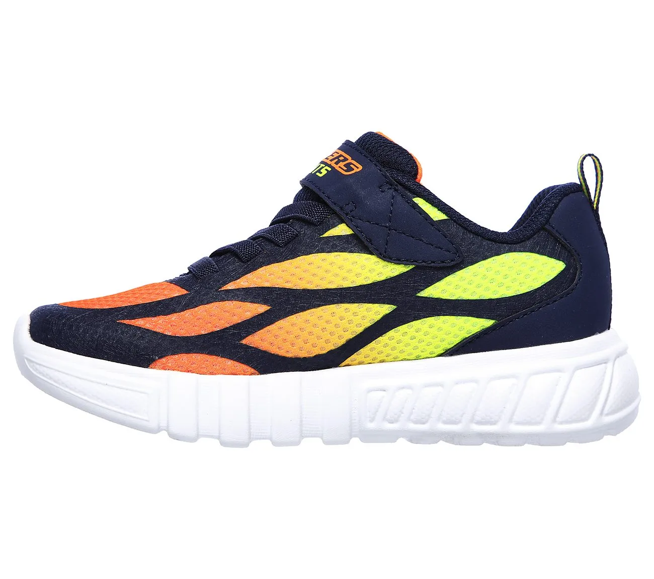 Skechers Kids S Lights Flex-Glow Dezlo Trainers - Navy / Orange