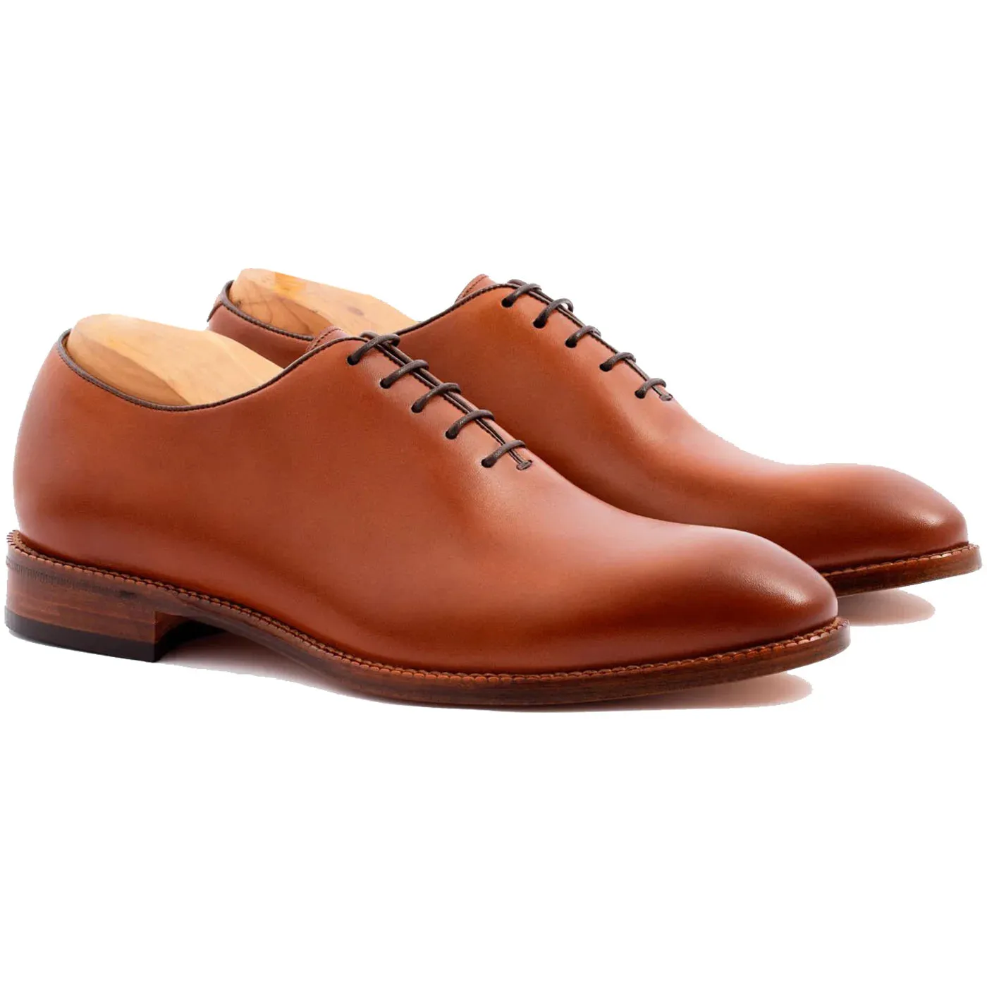 Tan Leather Drayton One Cut Oxfords - Formal Shoes