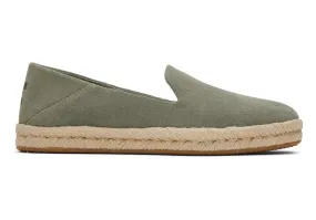 TOMS Womens Santiago Suede Espadrille - Vetiver Grey