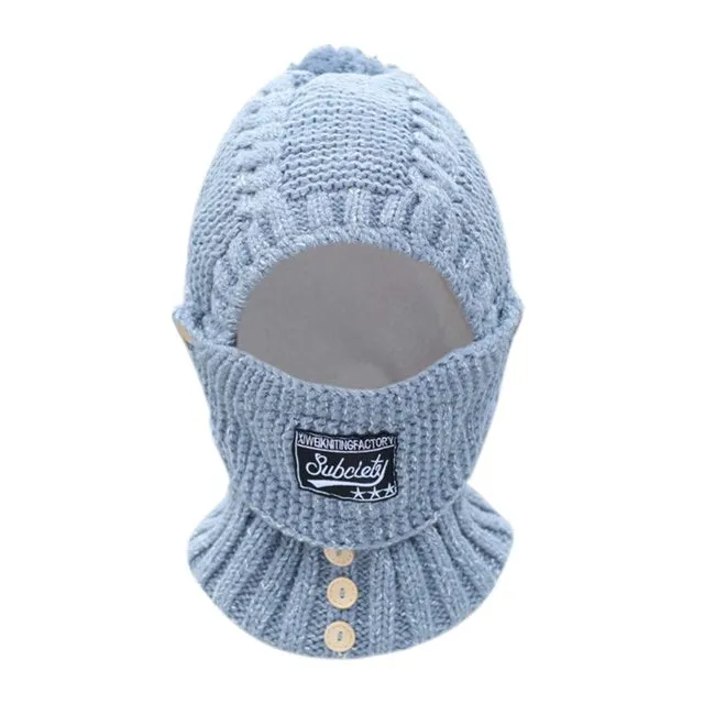 Winter Caps, 3 In 1 Cold Protection Knitted Hat Winter Warm Beanies with Mouth Mask, Sweet Wool Cap Winter Face Hat