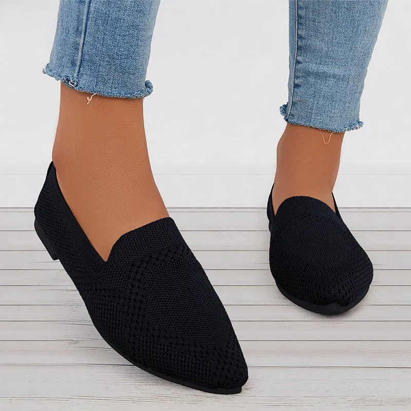 Women's Minimalist Square Edge Teen Plate Loafers, Elegant Beige Flats