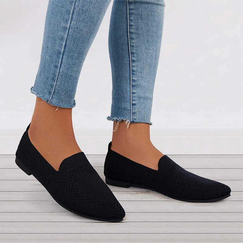 Women's Minimalist Square Edge Teen Plate Loafers, Elegant Beige Flats
